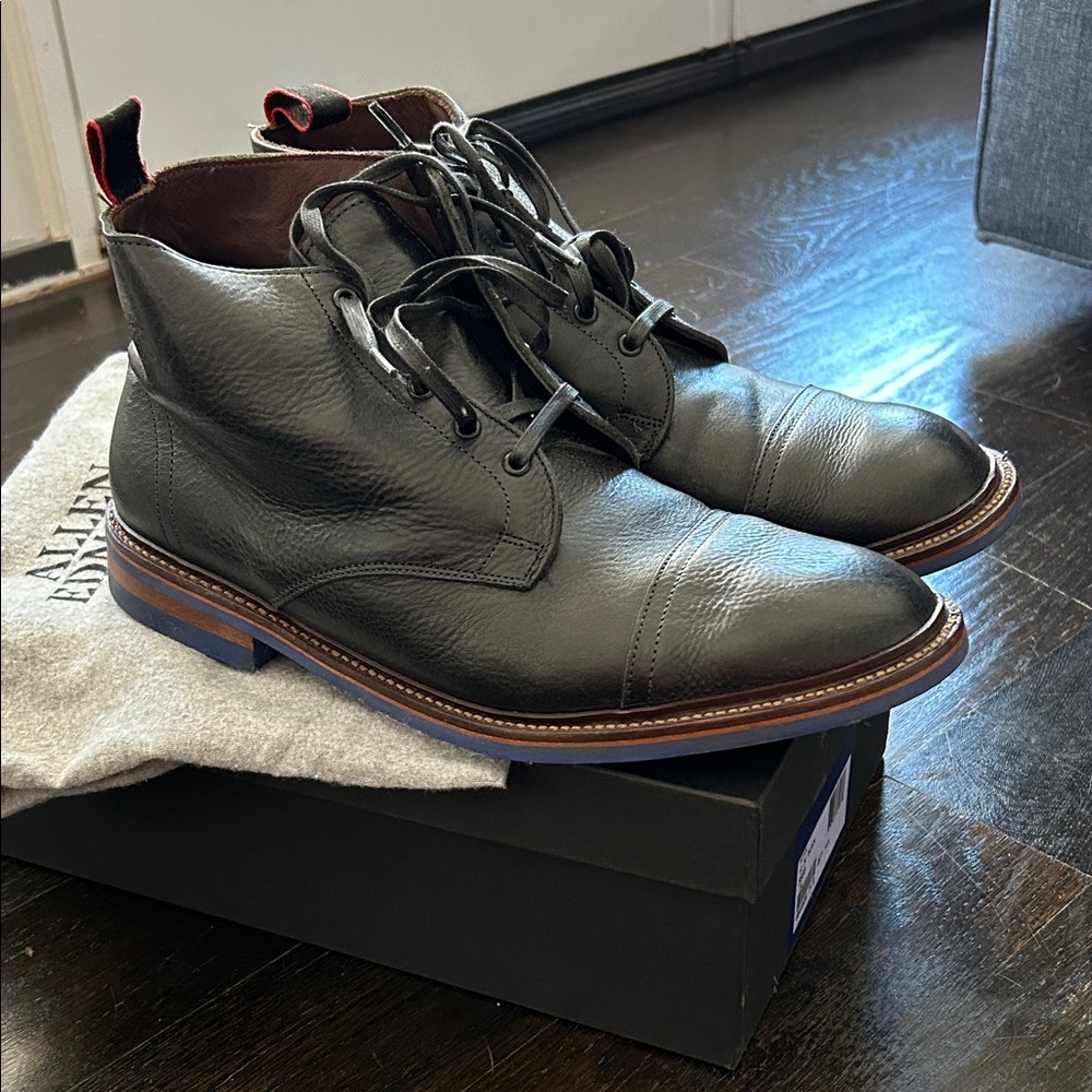 Allen Edmonds Black Leather Patton Boots
